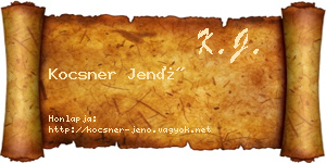 Kocsner Jenő névjegykártya